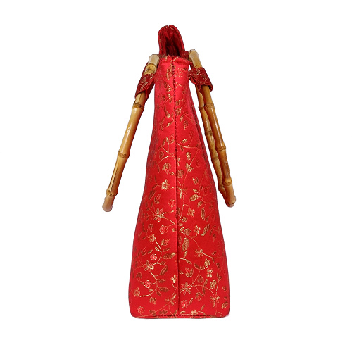 Tasche aus Seide mit Bambushenkel, Handtaschen, Asiatisch, 6704